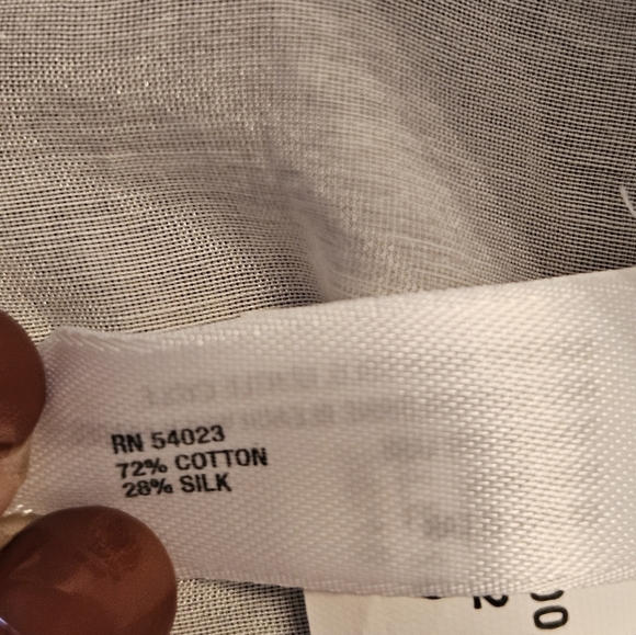 GAP White Semi Sheer Short Sleeve Button Down Ruffle Front Blouse M NWT - Picture 12 of 13